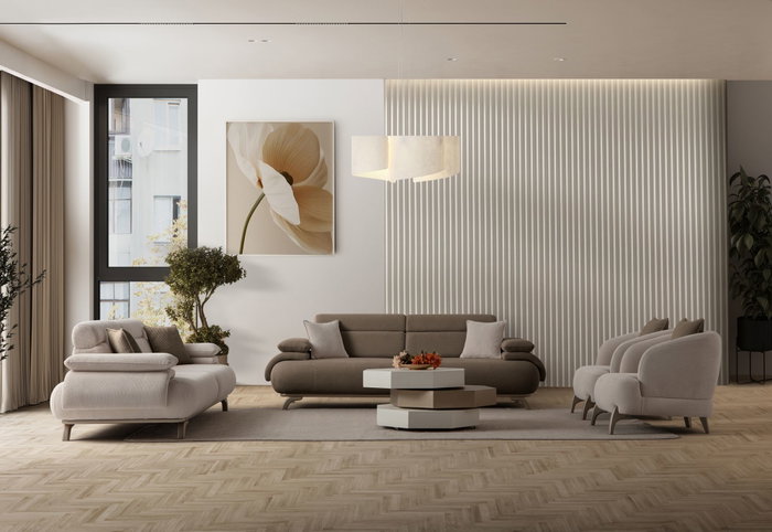 Atelier Del Sofa Bonjo Silver - Earth Sofá de 3 plazas